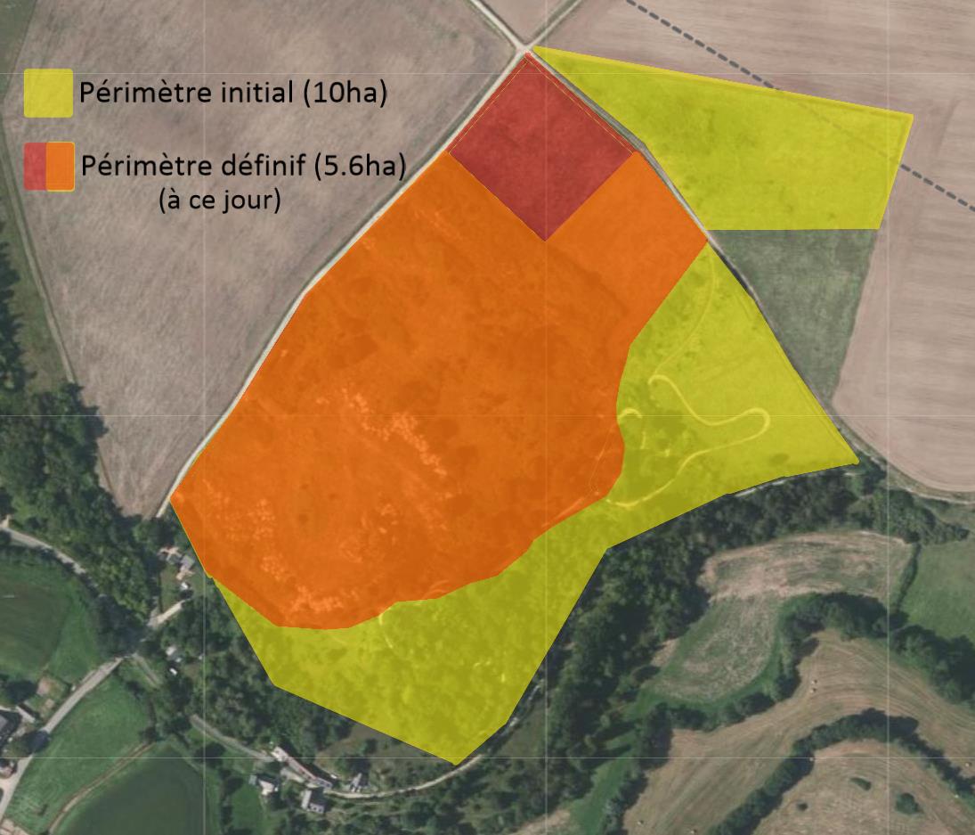 Emprise maximale du projet de parc photovoltaïque de Champs Perroux au 11 février 2025.