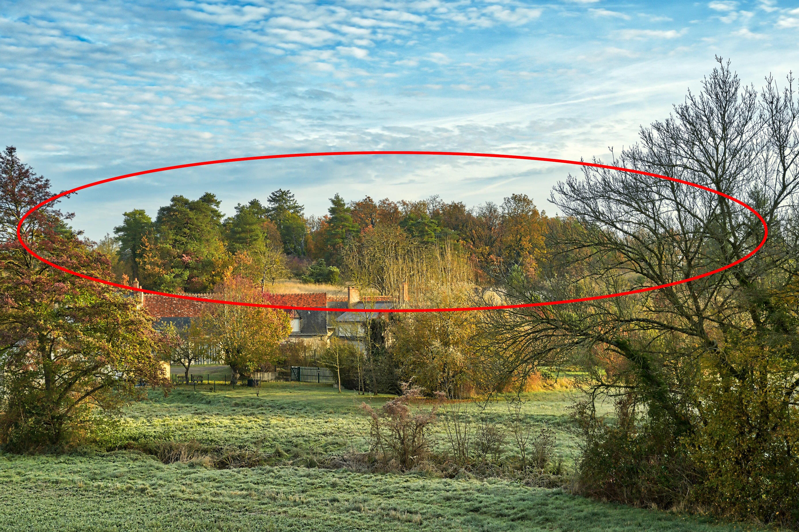 Vue du coteau de Champs-Perroux menacé par l'implantation du parc photovoltaïque par la société Soleil du Midi.